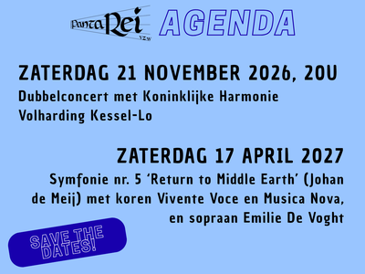 Agenda seizoen 2026-2027